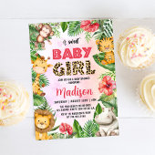 Oerwoud Safari Een lief baby meisje Baby shower Kaart