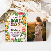 Oerwoud Safari Een lief babyboy Baby shower Foto Kaart