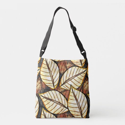 Oerwoud Safari Elegant Brown en Beige African Crossbody Tas (Achterkant)