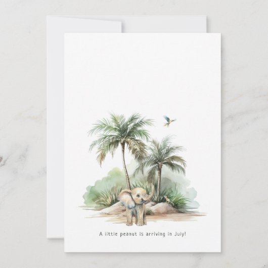 Oerwoud Safari Elephant Adventure Baby shower Kaart (Achterkant)