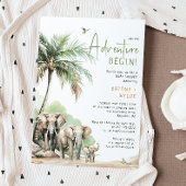 Oerwoud Safari Elephant Adventure Baby shower Kaart