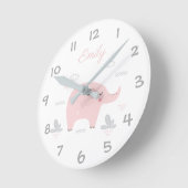 Oerwoud Safari Elephant Kinder/Nursery Wall Clock Ronde Klok (Hoek)