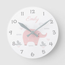 Oerwoud Safari Elephant Kinder/Nursery Wall Clock