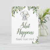 Oerwoud Safari Elephant Sweet Mess Sign Size 5x7" Kaart (Staand voorkant)