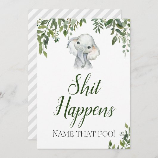 Oerwoud Safari Elephant Sweet Mess Sign Size 5x7" Kaart (Voorkant / Achterkant)