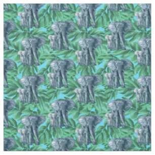 Oerwoud Safari Elephants Stof