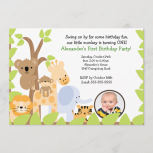 Oerwoud Safari Foto Birthday Invitation Kaart