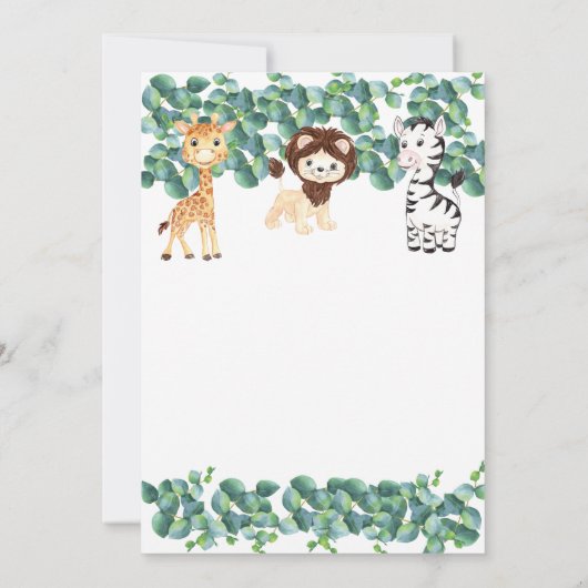 Oerwoud Safari Foto Jongens 1e Verjaardag Kaart (Achterkant)