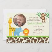 Oerwoud Safari Foto Verjaardagsuitnodiging Kaart (Voorkant)