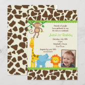 Oerwoud Safari Foto Verjaardagsuitnodigingen Kaart (Voorkant / Achterkant)