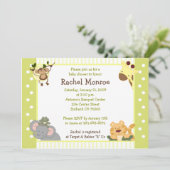 Oerwoud Safari Friends 5x7 Baby shower Uitnodiging (Staand voorkant)