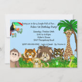 Oerwoud Safari Fun Birthay Party Kaart (Voorkant)