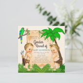 Oerwoud Safari Gender Reveal Douche Uitnodiging (Staand voorkant)