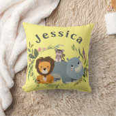 Oerwoud Safari Genderneutraal Geel Kussen (Deken)