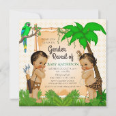 Oerwoud Safari Genderonthulling Uitnodigingen (Voorkant)