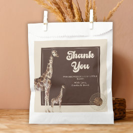 Oerwoud Safari Giraffe Baby shower Dank u Bedankzakje