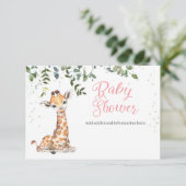 Oerwoud Safari Giraffe Baby shower Enclosure Kaart (Staand voorkant)