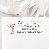 Oerwoud Safari Giraffe Baby shower Etiket (Insitu)