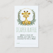 Oerwoud Safari Giraffe Baby shower Luier Raffle Informatiekaartje (Voorkant)