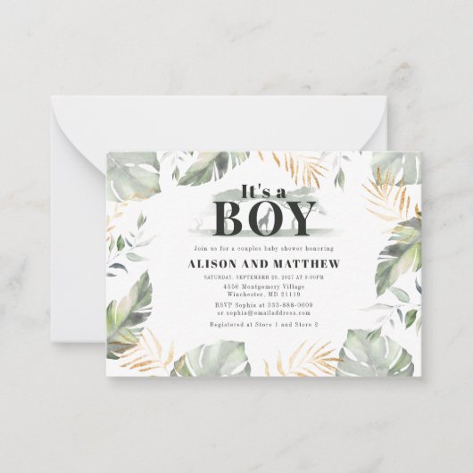 Oerwoud Safari Giraffe Baby shower Uitnodiging (Voorkant)