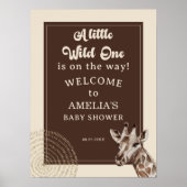 Oerwoud Safari Giraffe Baby shower Welkom Poster (Voorkant)