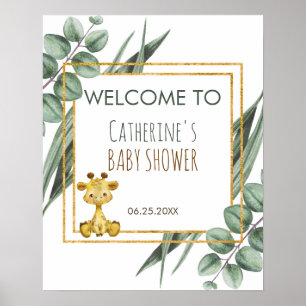 Oerwoud Safari Giraffe Baby shower Welkom Poster