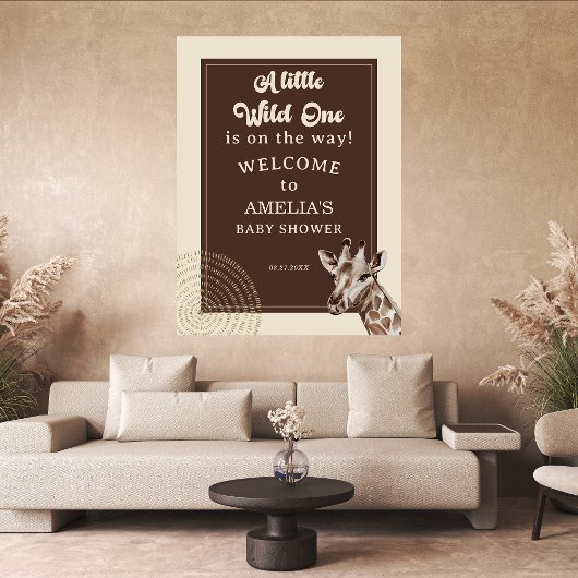 Oerwoud Safari Giraffe Baby shower Welkom Poster