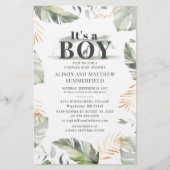 Oerwoud Safari Giraffe Botanisch Baby shower Briefpapier (Voorkant)