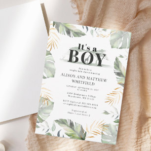 Oerwoud Safari Giraffe Botanisch Baby shower Kaart