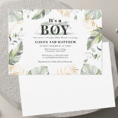 Oerwoud Safari Giraffe Boy Baby shower Notitiekaartje