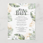 Oerwoud Safari Giraffe Couples Baby Boy Shower Uitnodiging Briefkaart (Voorkant)