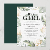 Oerwoud Safari Giraffe Couples Girls Baby shower Kaart (Voorkant / Achterkant)