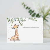 Oerwoud Safari Giraffe Eucalyptus Baby shower Informatiekaartje (Staand voorkant)