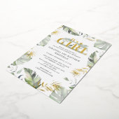 Oerwoud Safari Giraffe Girls Baby shower Gold Folie Uitnodiging (Gedraaid)