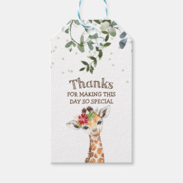 Oerwoud Safari Giraffe Hartelijk dank voor uw steu Cadeaulabel