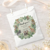 Oerwoud Safari Giraffe Palms Leaves Baby shower Bedankzakje (Geknipt)