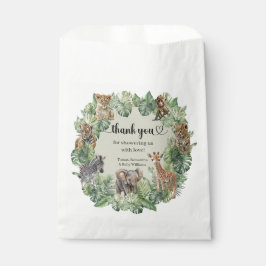 Oerwoud Safari Giraffe Palms Leaves Baby shower Bedankzakje