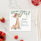 Oerwoud Safari Giraffe Persoonlijk Baby shower Servet (Insitu)