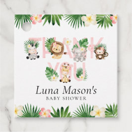 Oerwoud Safari Girl Baby shower Favor Tags Bedankjes Labels
