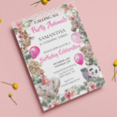 Oerwoud Safari Girl Pink Birthday Kaart