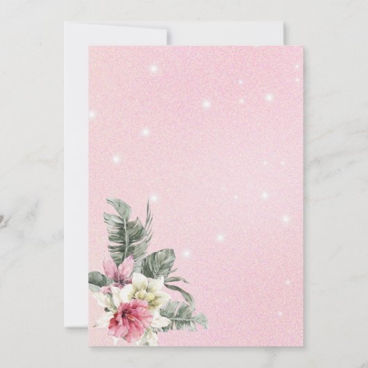 Oerwoud Safari Girl Pink Birthday Kaart (Achterkant)