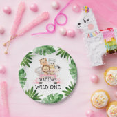 Oerwoud Safari Girl Wild One Birthday Paper Bord (Feest)