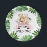 Oerwoud Safari Girl Wild One Birthday Paper Bord<br><div class="desc">Girl Oerwoud Safari Wild One Birthday Paper Bord. Overeenkomende objecten in ons ontwerp van Cava-winkels</div>