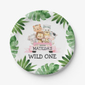Oerwoud Safari Girl Wild One Birthday Paper Bord (Voorkant)