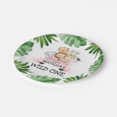 Oerwoud Safari Girl Wild One Birthday Paper Bord (Gekanteld)