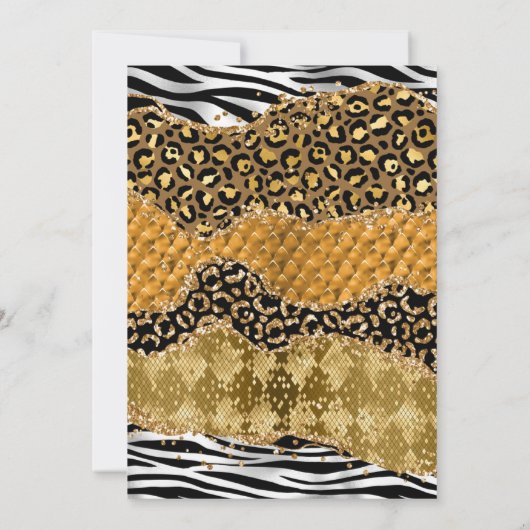 Oerwoud Safari Glitter Agate 21st Birthday Kaart (Achterkant)