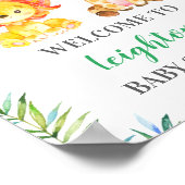 Oerwoud Safari Green Baby shower Sprinkle Welkom Poster (Hoek)