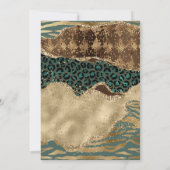 Oerwoud Safari Green Beige Glitter Agate Wedding Kaart (Achterkant)