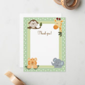 Oerwoud Safari Green Flat Hartelijk dank Notitiekaartje (Voorkant / Achterkant in situ)