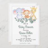 Oerwoud Safari Greenery Baby shower Kaart (Voorkant / Achterkant)